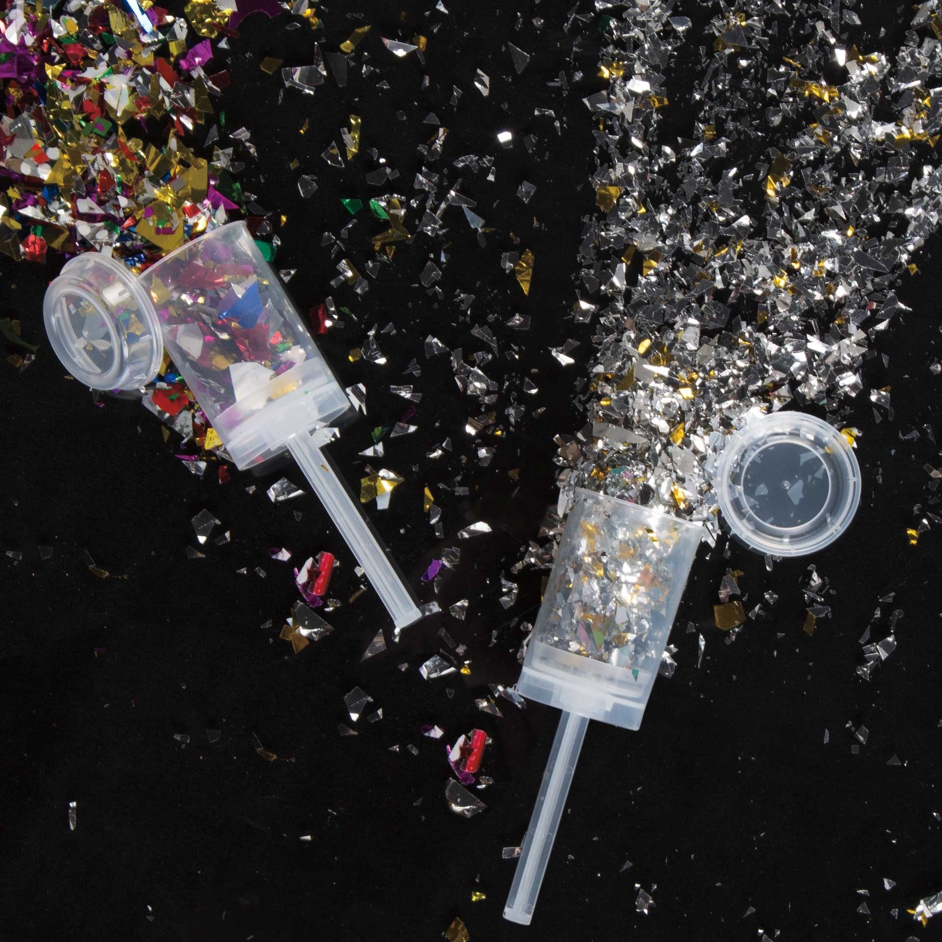 Gold & Silver Foil Confetti Push Popper - 1 Pc. - Perfect For Birthdays, Graduations, Gender Reveals, New Year, Surprises & More